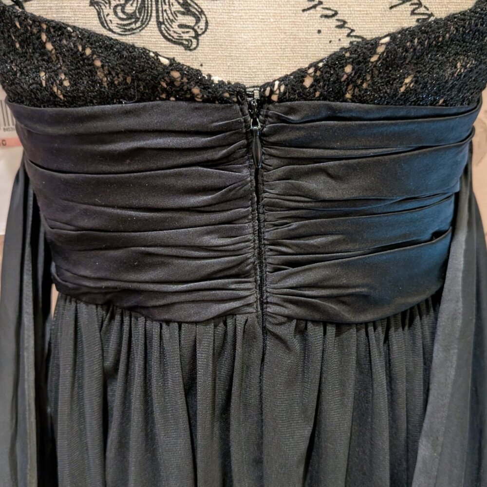 Maggy London Black Crochet Accent Halter Midi Dress, Size 10, New With Tags! - Picture 8 of 13